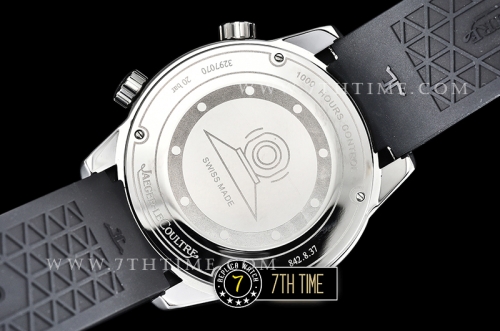 Jaeger Lecoultre Polaris Automatic Black Dial with Numeral and Stick Markers Black Rubber Strap