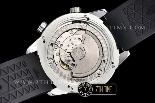 Jaeger Lecoultre Polaris Automatic Black Dial with Numeral and Stick Markers Black Rubber Strap