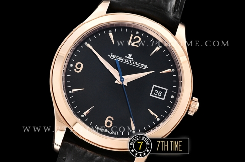 Jaeger Lecoultre Grande Ultra Thin 1548420 Black Dial with Stick & Numeral Markers 18K Rose Gold Thick Plated Case