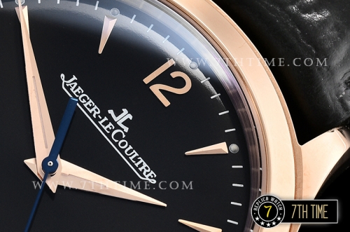 Jaeger Lecoultre Grande Ultra Thin 1548420 Black Dial with Stick & Numeral Markers 18K Rose Gold Thick Plated Case