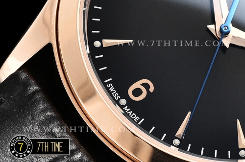 Jaeger Lecoultre Grande Ultra Thin 1548420 Black Dial with Stick & Numeral Markers 18K Rose Gold Thick Plated Case