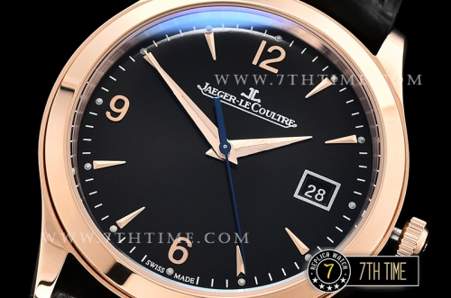 Jaeger Lecoultre Grande Ultra Thin 1548420 Black Dial with Stick & Numeral Markers 18K Rose Gold Thick Plated Case