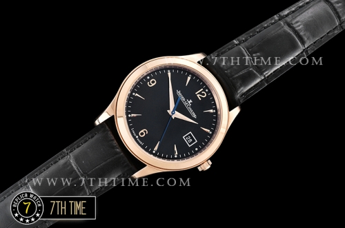 Jaeger Lecoultre Grande Ultra Thin 1548420 Black Dial with Stick & Numeral Markers 18K Rose Gold Thick Plated Case