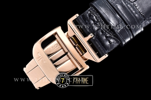 Jaeger Lecoultre Grande Ultra Thin 1548420 Black Dial with Stick & Numeral Markers 18K Rose Gold Thick Plated Case