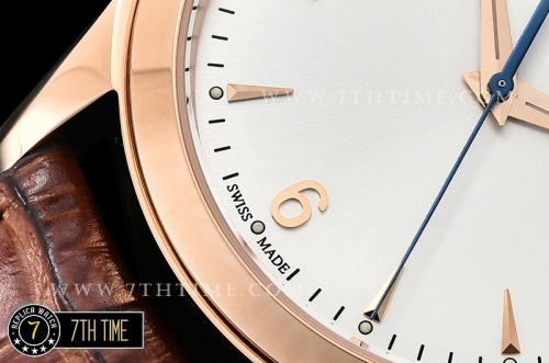 Jaeger Lecoultre Grande Ultra Thin 1548420 White Dial with Stick & Numeral Markers 18K Rose Gold Thick Plated Case