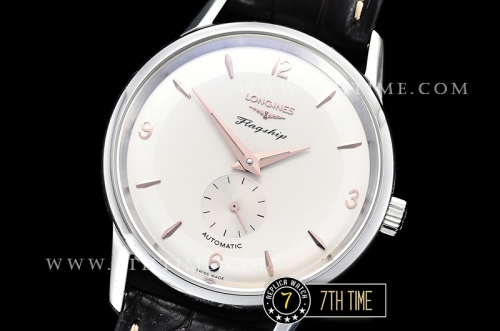 Longines Flagship Heritage 60th White Dial with Rose Gold Numerals & Stick Markers