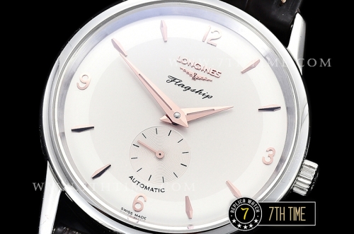 Longines Flagship Heritage 60th White Dial with Rose Gold Numerals & Stick Markers