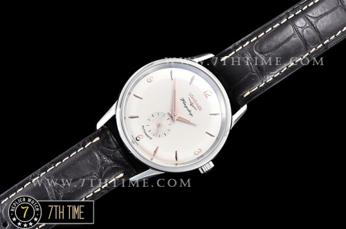 Longines Flagship Heritage 60th White Dial with Rose Gold Numerals & Stick Markers