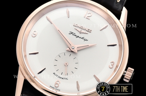 Longines Flagship Heritage 60th White Dial with Rose Gold Numerals & Stick Markers 18K Rose Gold Thick Plated Case