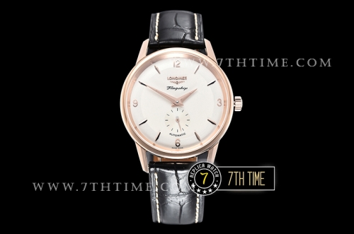 Longines Flagship Heritage 60th White Dial with Rose Gold Numerals & Stick Markers 18K Rose Gold Thick Plated Case