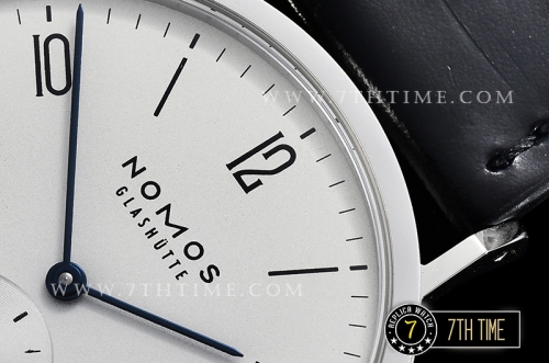 Nomos Tangomat 38mm White Dial with Numeral/Stick Numerals Leather strap