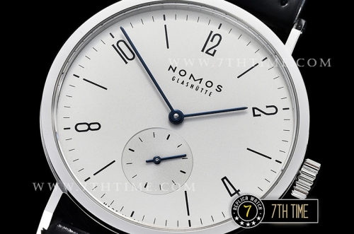 Nomos Tangomat 38mm White Dial with Numeral/Stick Numerals Leather strap