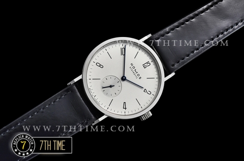 Nomos Tangomat 38mm White Dial with Numeral/Stick Numerals Leather strap
