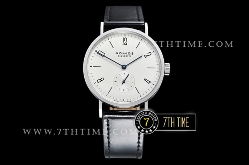 Nomos Tangomat 38mm White Dial with Numeral/Stick Numerals Leather strap
