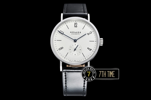 Nomos Tangomat 38mm White Dial with Numeral/Stick Numerals Leather strap