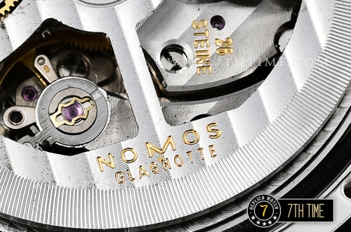 Nomos Tangomat 38mm White Dial with Numeral/Stick Numerals (Red "12" Numeral) Leather strap