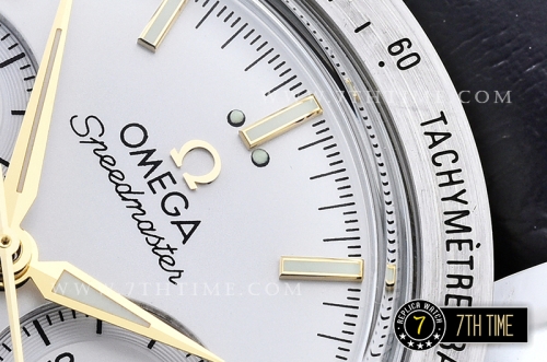 Omega SpeedMaster '57 White Dial with Gold Stick Markers Solid Stainless Steel 316L Black Leather strap