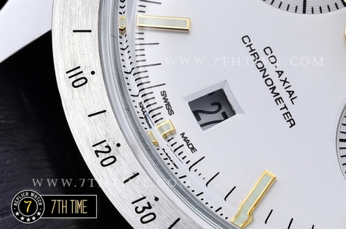 Omega SpeedMaster '57 White Dial with Gold Stick Markers Solid Stainless Steel 316L Black Leather strap