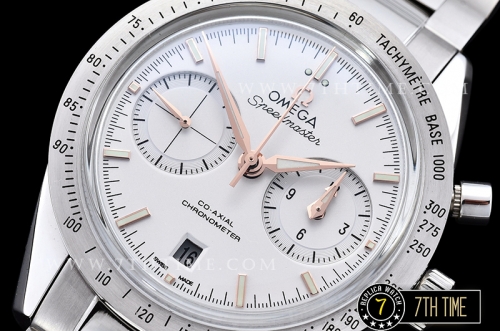 Omega SpeedMaster '57 White Dial with Rose Gold Stick Markers Solid Stainless Steel 316L Bracelet