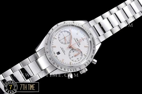 Omega SpeedMaster '57 White Dial with Rose Gold Stick Markers Solid Stainless Steel 316L Bracelet