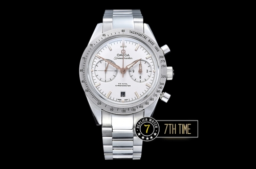 Omega SpeedMaster '57 White Dial with Rose Gold Stick Markers Solid Stainless Steel 316L Bracelet