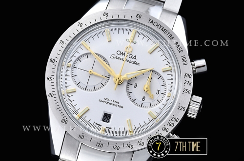 Omega SpeedMaster '57 White Dial with Gold Stick Markers Solid Stainless Steel 316L Bracelet