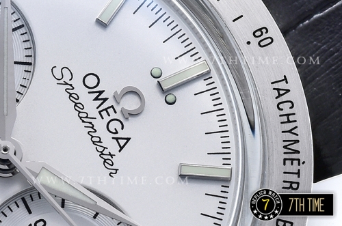 Omega SpeedMaster '57 White Dial with SS Markers Black leather strap with deployant buckle