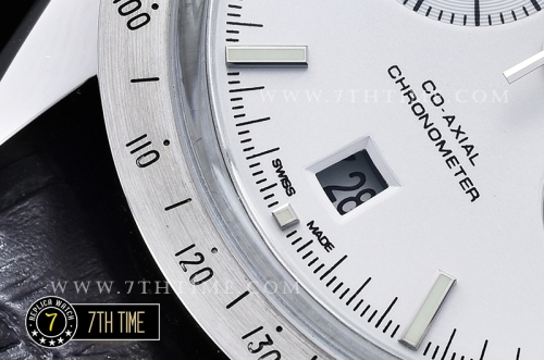 Omega SpeedMaster '57 White Dial with SS Markers Black leather strap with deployant buckle