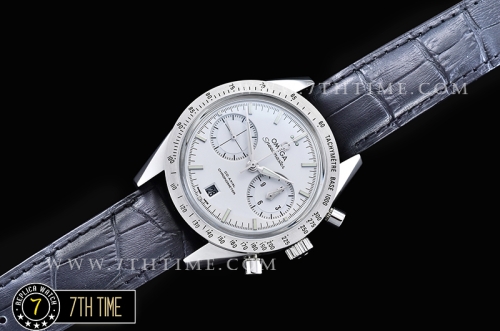 Omega SpeedMaster '57 White Dial with SS Markers Black leather strap with deployant buckle