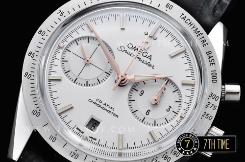 Omega SpeedMaster '57 White Dial with Rose Gold Markers Black leather strap with deployant buckle