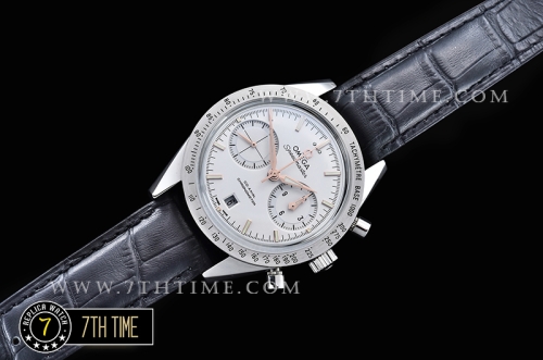 Omega SpeedMaster '57 White Dial with Rose Gold Markers Black leather strap with deployant buckle
