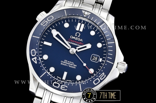 Seamaster Diver 300m Co-Axial  Blue Ceramic Bezel Blue Dial with Dot Markers Solid Stainless Steel 316F Bracelet