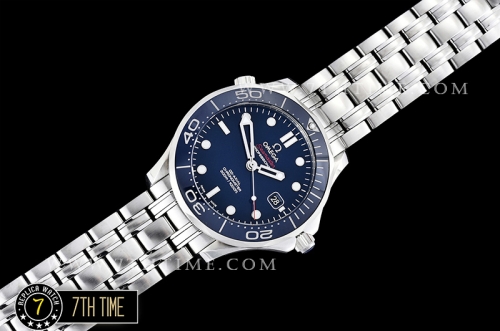 Seamaster Diver 300m Co-Axial  Blue Ceramic Bezel Blue Dial with Dot Markers Solid Stainless Steel 316F Bracelet