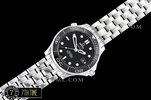 Seamaster Diver 300m Co-Axial  Black Ceramic Bezel Black Dial with Dot Markers Solid Stainless Steel 316F Bracelet
