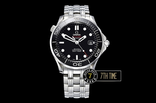 Seamaster Diver 300m Co-Axial  Black Ceramic Bezel Black Dial with Dot Markers Solid Stainless Steel 316F Bracelet