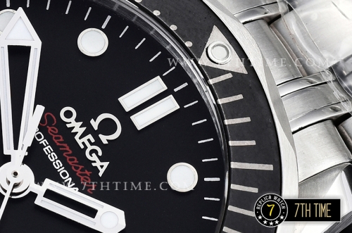 Seamaster Diver 300m Co-Axial  Black Matte Surface Ceramic Bezel  Black Dial with Dot Markers Solid Stainless Steel 316F Bracelet