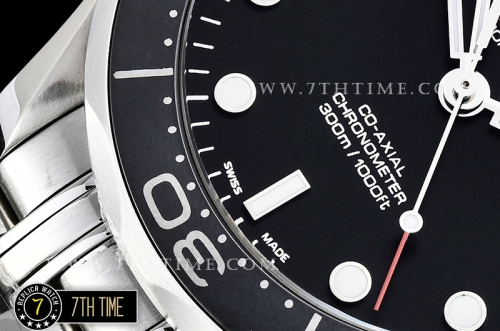 Seamaster Diver 300m Co-Axial  Black Matte Surface Ceramic Bezel  Black Dial with Dot Markers Solid Stainless Steel 316F Bracelet
