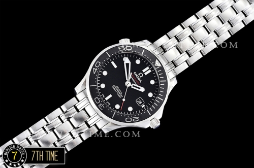 Seamaster Diver 300m Co-Axial  Black Matte Surface Ceramic Bezel  Black Dial with Dot Markers Solid Stainless Steel 316F Bracelet