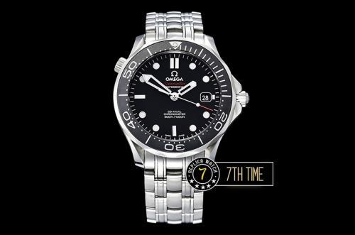 Seamaster Diver 300m Co-Axial  Black Matte Surface Ceramic Bezel  Black Dial with Dot Markers Solid Stainless Steel 316F Bracelet