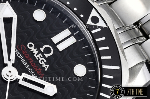 Seamaster Diver 300m Black Ceramic Bezel with Colored Numerals Black Dial with Dot Markers & Wavy Motif Solid Stainless Steel 316F Bracelet