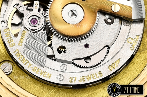 Seamaster Commander 007 18K Yellow Gold Thick Plated on SS Steel Case Ceramic Bezel White Commander Series Dial with Blue Hands & 007 Insignia Seconds Hand NATO Commander Nylon Strap