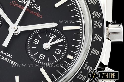 Omega SpeedMaster MoonWatch Chronograph Black Ceramic Bezel Black Dial, Black Subdial with Stick Markers & Red Speedmaster
