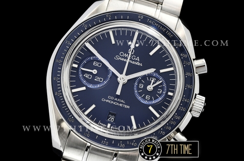 Omega SpeedMaster MoonWatch Chronograph Blue Ceramic Bezel Blue Dial, Blue Subdial with Stick Markers Solid Stainless Steel Bracelet