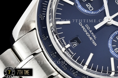 Omega SpeedMaster MoonWatch Chronograph Blue Ceramic Bezel Blue Dial, Blue Subdial with Stick Markers Solid Stainless Steel Bracelet