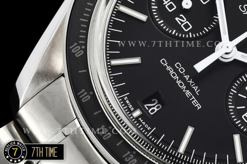 SpeedMaster MoonWatch Chronograph Black Ceramic Bezel Black Dial, Black Subdial with Stick Markers & White Speedmaster Wording Solid Stainless Steel Bracelet