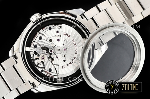 Aqua Terra 150M GMT Smooth Bezel Blue Textured Dial with SS Stick Markers Solid Stainless Steel 316F Bracelet