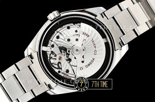 Aqua Terra 150M GMT Smooth Bezel Blue Textured Dial with SS Stick Markers Solid Stainless Steel 316F Bracelet