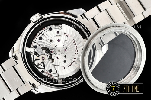 Aqua Terra 150M GMT Smooth Bezel Black Textured Dial with SS Stick Markers Solid Stainless Steel 316F Bracelet