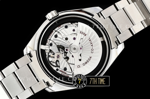 Aqua Terra 150M GMT Smooth Bezel Black Textured Dial with SS Stick Markers Solid Stainless Steel 316F Bracelet