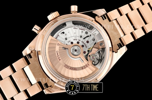 SpeedMaster 57 Co-Axial Rose Gold Plated Bezel White Dial, White Subdial with Rose Gold Stick Markers